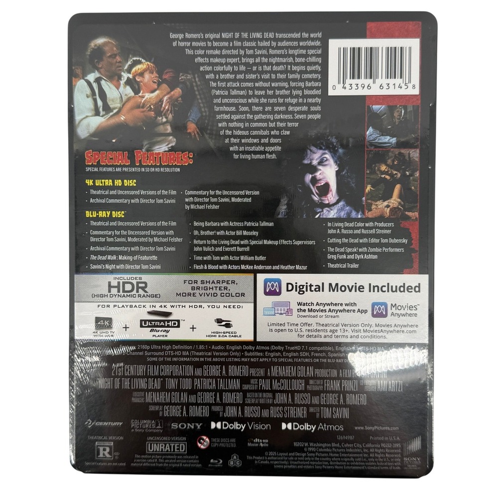 Steelbook Night of the Living Dead (4K UHD/Blu-ray + Digital) NEW Sealed OOP - Picture 2 of 4